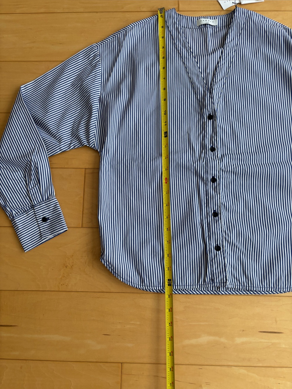 Sandro Jordan Pinstriped Cotton Poplin Button Down Shirt - Picture 14 of 16